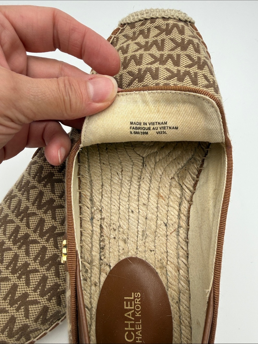 Michael Kors Brown MK Monogram Slip-On Espadrilles - Picture 3 of 6